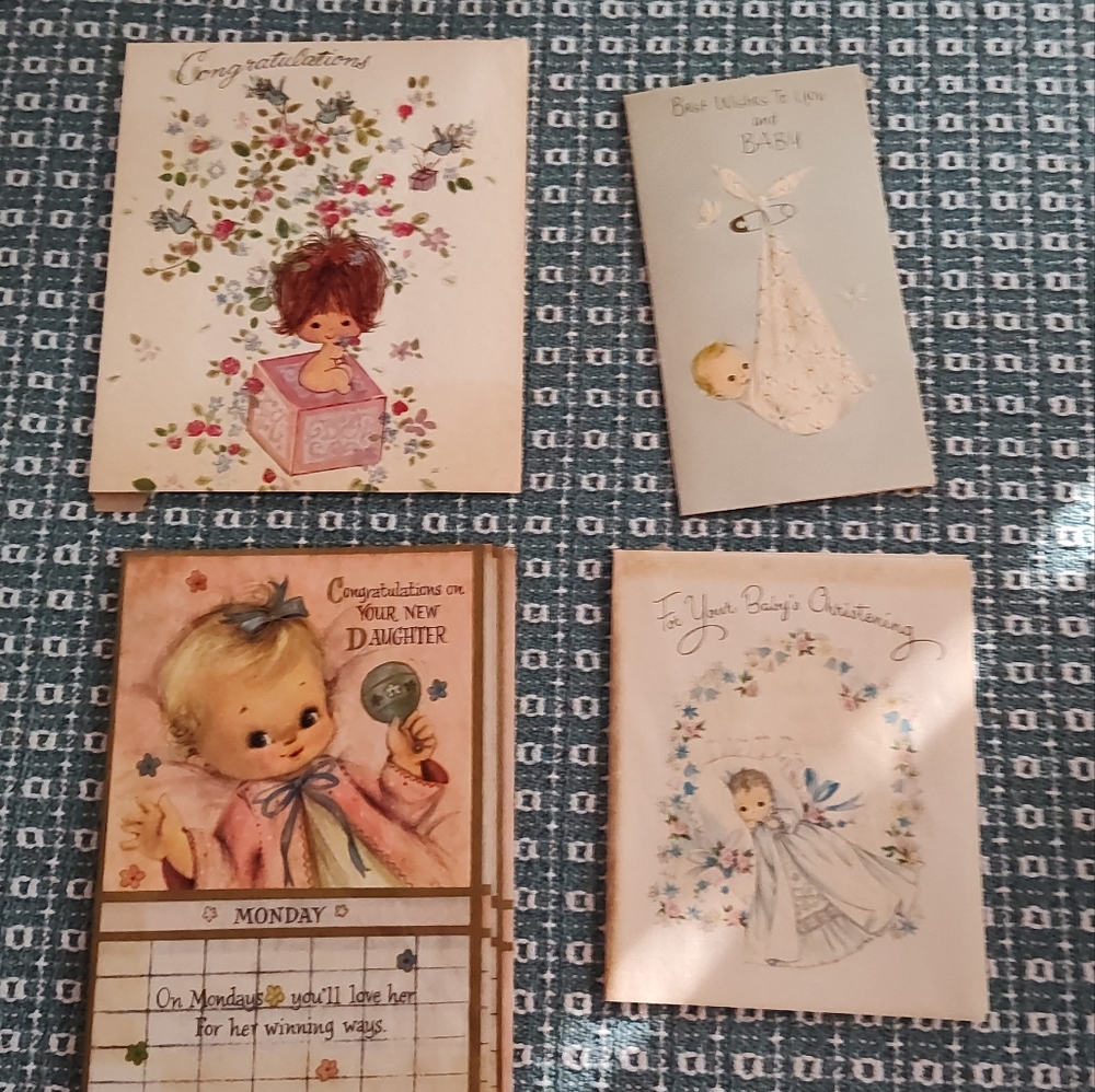Vintage Used Baby Valentine Christmas Birthday Cards.  Approximately 97 cards - Picture 3 of 16